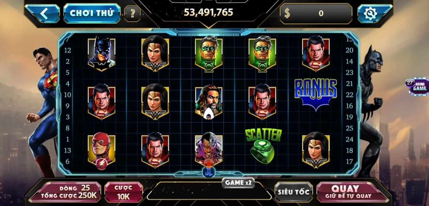 Nổ Hũ Justice Hấp Dẫn Tại Rikvip Thưởng Siêu Lớn 2025 Giới thiệu game Nổ hũ Justice League Rikvip